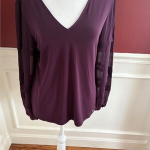 Elegant Calvin Klein Purple V-Neck Women's Top